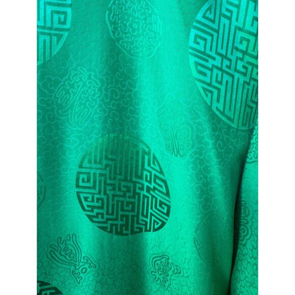 Vintage Mode Elegante 100% Silk Green Chinese Jacket SZ L Kowloon Hong Kong RARE - Picture 8 of 10